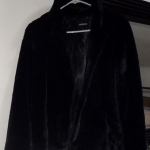 Express Faux Mink black coat S